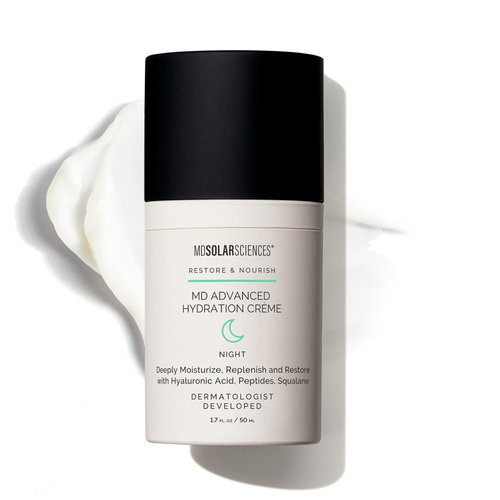 MDSolarSciences MD Advanced Hydration Crème | Time-Released Night Cream with Hyaluronic Acid, Peptides & Squalane | Intense Anti-Aging Hydration & Barrier Support | 1.7 oz