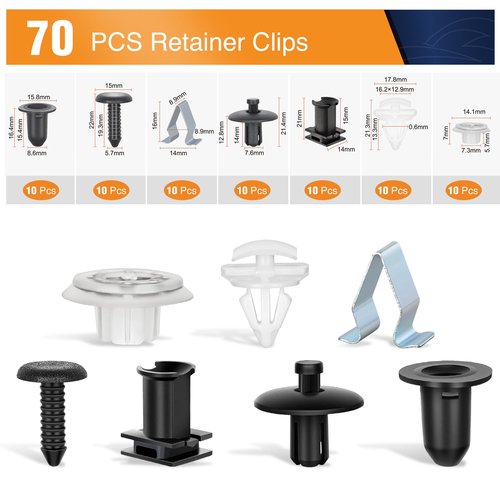 GOOACC 70Pcs Door Trim and Sill Plate Retainers Scuff Protection Moulding Clips Assortment Compatible for Audi/VW Volkswagen Polo 3C0-853-586 4A0-867-276A