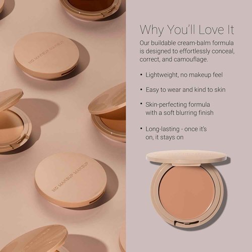 No Makeup Makeup Long-Lasting Lightweight Foundation & Brush Duo | Cruelty-Free, Fragrance-Free, Buildable, Transfer-Proof Makeup (Light Medium)