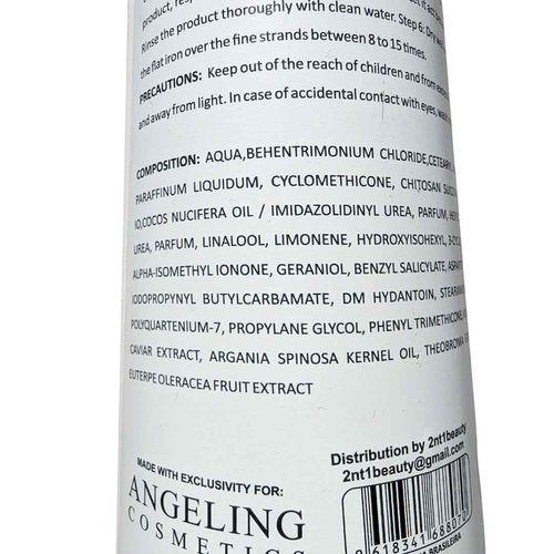 1000ML/33.81 fl.oz ANGELING POWER Brazilian Keratin Hair straightener Treatment Anti Frizz Tanino Coconut Hyaluronic Acid Macadamia Argan Oil Collagen keratina straightening blowout mask dry damaged