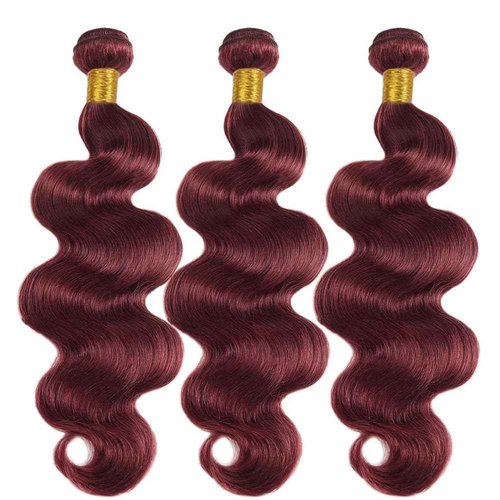 ZGGTL Burgundy Bundles Human Hair 12A 100% Brazilian Raw Human Hair Bundles Quick Weave Double Weft Natural Black for Women Hair Extensions(26Inch)