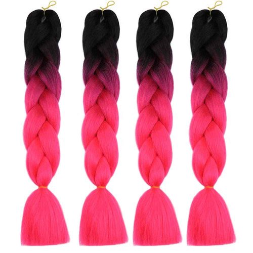 Rainbow Braiding Hair Pre Stretched Top Silky Braid Hair Extensions Kanekalon Synthetic Hair For Braiding