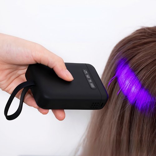 V Light Hair Extension Kit, Light Hair Extension Machine, Portable Fast Curing Glue Wig LED Lamp for Home Salon (405nm black)