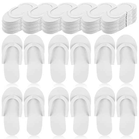 Geyoga 240 Pairs Disposable Pedicure Slippers Foam Disposable Spa Flip Flops Pedicure Shoes for Women Salon Nail Spa (White)