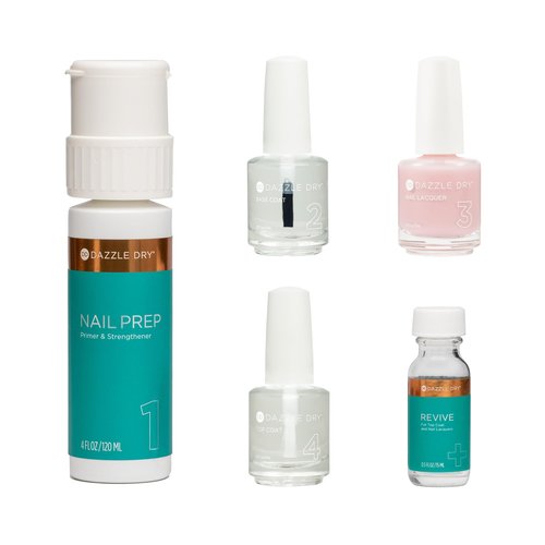 Dazzle Dry Full System Kit - Peacefully Me - A sheer pale pink with warm undertones. (0.5 fl oz)