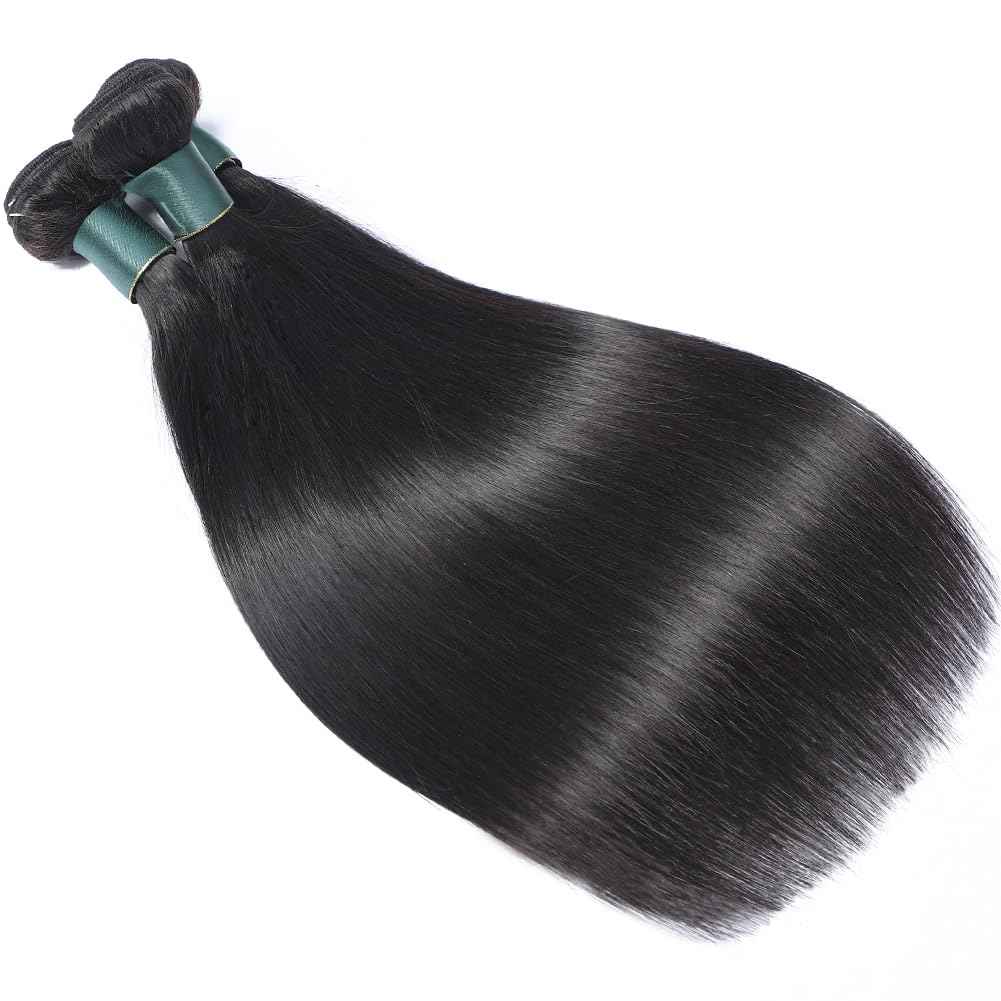 Great Grace Brazilian Straight Bundles Human Hair 20 22 24 Inch 12A 100% Unprocessed Virgin Human Hair Weave 3 Bundles Deals Natural Black Color (Natural Balck 3 Bundles, 20 22 24)