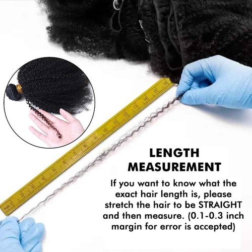 Mongolian Afro Kinky Curly Bundles Human Hair 12 14 16 Inch 4B 4C Afro Kinky Human Hair Bundles Afro Curly Weave Bundles Unprocessed Virgin Hair Extensions for Black Women Natural Color