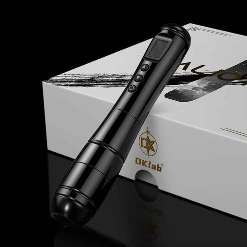 DKLAB Alioth Wireless Permanet Makeup Tattoo Pen Machine Kit Rotary Tattoo Gun with 2x Batteries Power Supply Lightweight Multi Functional Set for Professional Artists Permanent Makeup (Black)