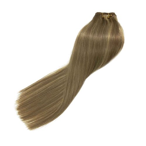 Ash Blonde Balayage Light Blonde Sew in Hair Extensions Real Human Hair 22 Inch 120G Weft Hair Extensions Human Hair Weave Bundles, Hand Tied Weft Hair Extension Sew in Bundles Human Hair