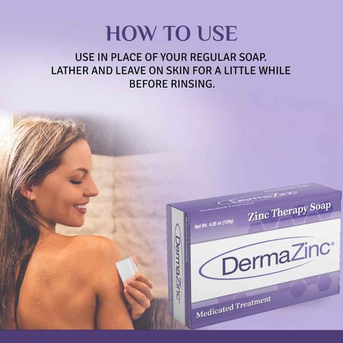 DermaZinc Therapy Soap, Zinc Soap for Skin, Skin Disorder Relief for Psoriasis, Dermatitis, Eczema, and Other Condition Symptoms (Pack of 10)