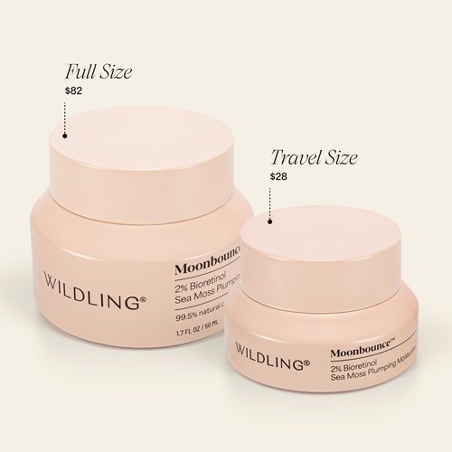 WILDLING Moonbounce 2% Bioretinol Plumping Moisturizer I Rock Samphire, Irish Sea Moss, Marshmallow Root, Moonstone I Hydrates, Boosts Elasticity, Firms I 99.5% Natural, Vegan, Cruelty Free (1.7fl oz)