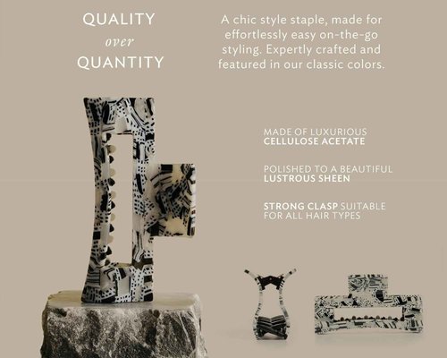 France Luxe Large Cutout Rectangle Claw Clip - Tokyo