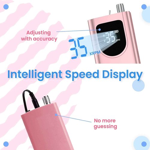 Delanie Electric Nail Drill Professional 35000 RPM Rechargeable Portable E-File for Nail Tech, Rose Gold