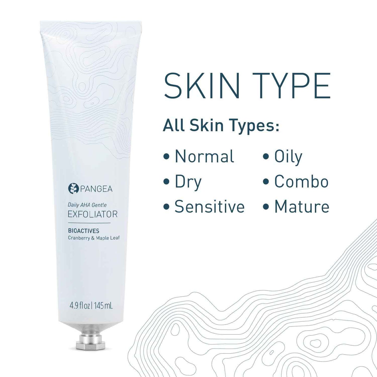 Pangea Organics - Natural Cranberry + Maple Leaf Daily AHA Gentle Exfoliator | Vegan, Non-Toxic, Sustainable Clean Beauty (Aluminum Tube, 4.9 oz | 145 ml)