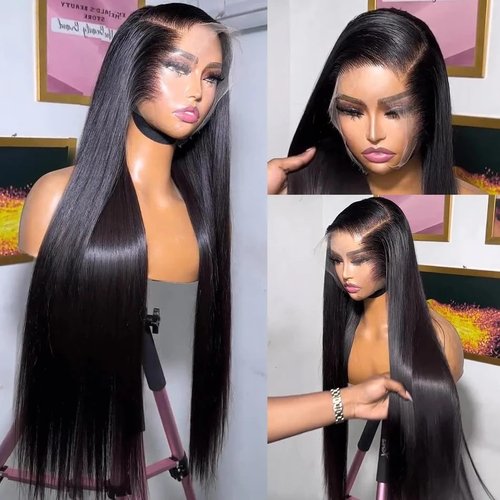 VIPbeauty 13x6 Lace Front Wigs Human Hair Pre Plucked 180 Density Straight HD Transparent Glueless Wigs Human Hair 13x6 Straight Lace Frontal Wigs Human Hair Wigs for Women 18 Inch