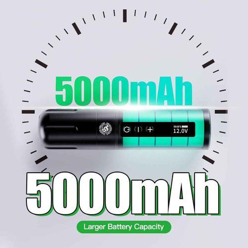 Dragonhawk Pro Wireless Tattoo Gun Kit L2 Tattoo Machine Pen 5000mAh Battery Power Supply Beginner Complete Tattoo Kit Needles Cartridges Black Inks