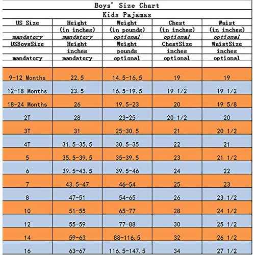 Family Feeling Kids & Toddler Boys Pajamas 2 Piece Pjs Set 100% Cotton Sleepwear