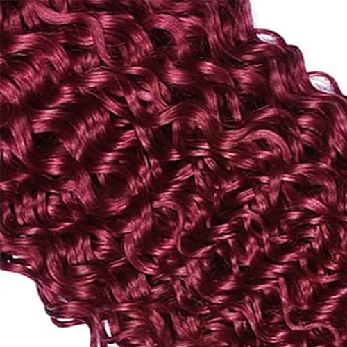 99J Burgundy Human Hair Bundles Burgundy Bundle 99J Water Wave 14 16 18 Inch Bundles Human Hair 100% Unprocessed Soft Sew in Bundle Double Weft for Black Women