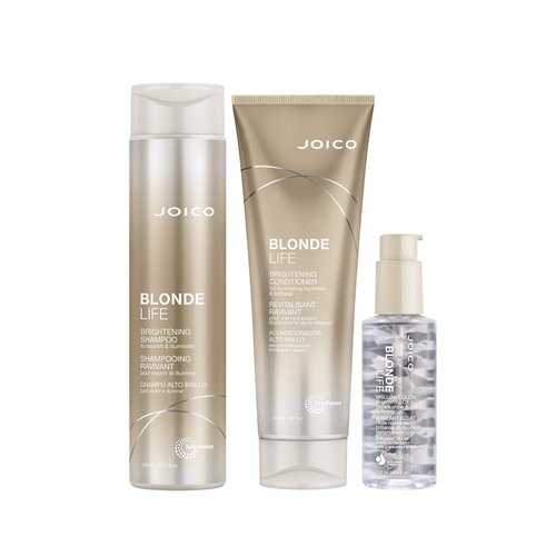 Joico Blonde Life Brightening Shampoo Conditioner Oil Set | Nourish & Illuminate | For Blonde Hair