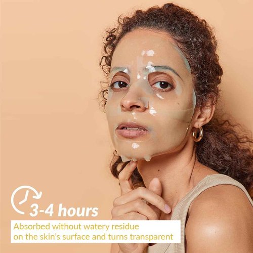 Bee & Beauty Bio Collagen Overnight Mask Pack Of 20 Korean Face Mask For Glass Skin Sheet Mask For Deep Hydration, Pore Minizmizing With Goodness Of Honey