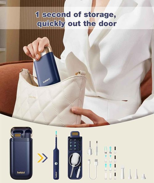 Ear Wax Removal Tool Camera, HD Visual Ear Cleaner with Flexible Otoscope & S-Shaped Silicone Head,WiFi Earwax Remover Kit with Tweezers, 21-in-1 Set for Family, Adults/Kids, Home & Travel