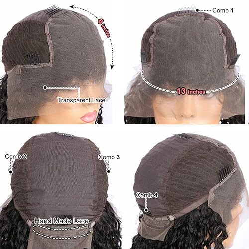 13x6 Lace Frontal Wigs for Black Women Pre Plucked Lace Wig Glueless Brazilian Remy Human Hair Wigs with Baby Hair (12 inch, 150% Density Lace Front Wig)