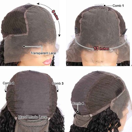 13x6 Lace Frontal Wigs for Black Women Pre Plucked Lace Wig Glueless Brazilian Remy Human Hair Wigs with Baby Hair (18 inch, 150% Density Lace Front Wig)