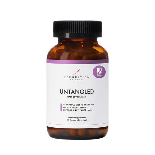Foundation Skincare UnTangled Hair Vitamins (60-day supply) - Collagen & Biotin Supplement for Women & Men, Visibly Thicker, Faster Hair Growth
