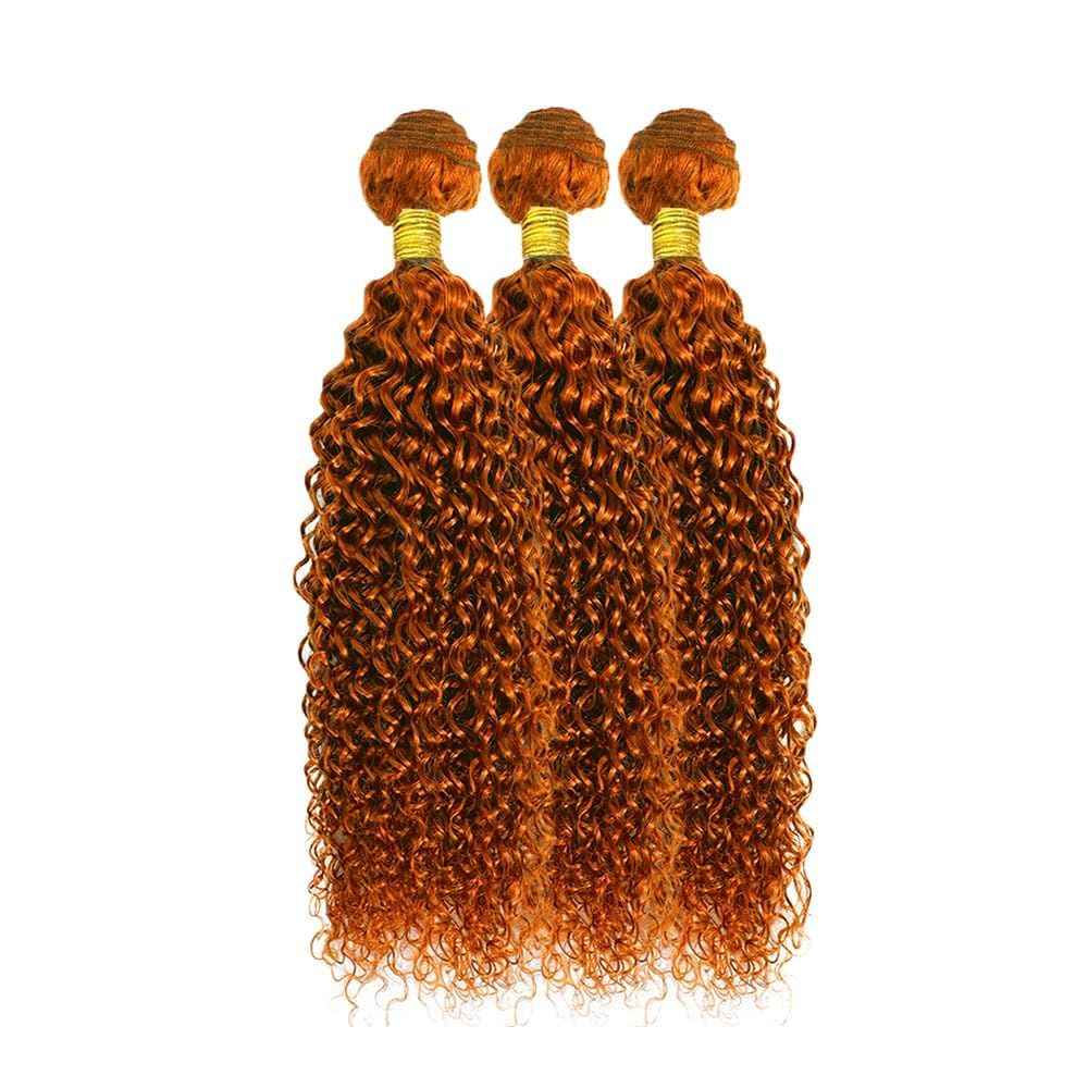 Giginger Brazilian Human Hair Bundles 26 28 30 inch Orange Jerry Curly Bundles 350 Color Human Hair Ginger Orange Unprocessed Virgin Quick Weave Hair for Black Women