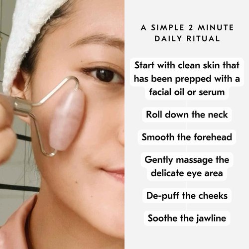 Mount Lai De-Puffing Amethyst Face Roller – The Stone of Tranquility, Facial Massager to Soothe, Calm & De-Puff Sensitive Skin, A Self-Care Ritual for Radiance