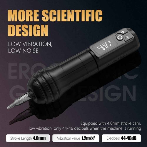 Kiss of Dragon Rotary Tattoo Gun - Cordless Tattoo Machine Cartridge Pen 2400mAh Battery