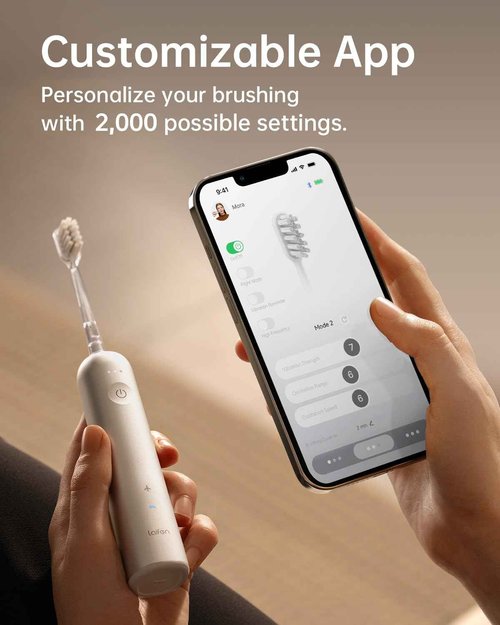 Laifen Wave Electric Toothbrush, Oscillation & Vibration Sonic Electric Toothbrush for Adults with 3 Brush Heads, IPX7 Waterproof ADA Accepted Travel Powered Toothbrush (Aluminum Alloy)