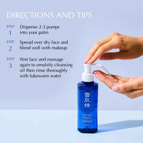 SEKKISEI Glass Skin Duo Bundle: Treatment Cleansing Oil (10.1oz) & Herbal Gel (2.8 oz)