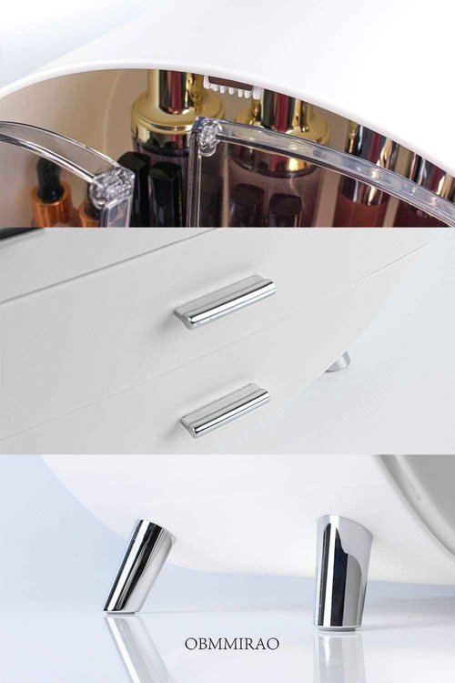 OBMMIRAO Elegant Dustproof Makeup Storage Organizer Box, Waterproof Large Cosmetics Organizer Storage with Drawers Skincare Cosmetic Display Cases for Countertop Bathroom Dresser Dedroom