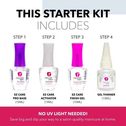 Revel Nail Starter Dip Powder Kit - 12 Color Nail Kit, Manicure Set with Dip Powder and Liquid Set