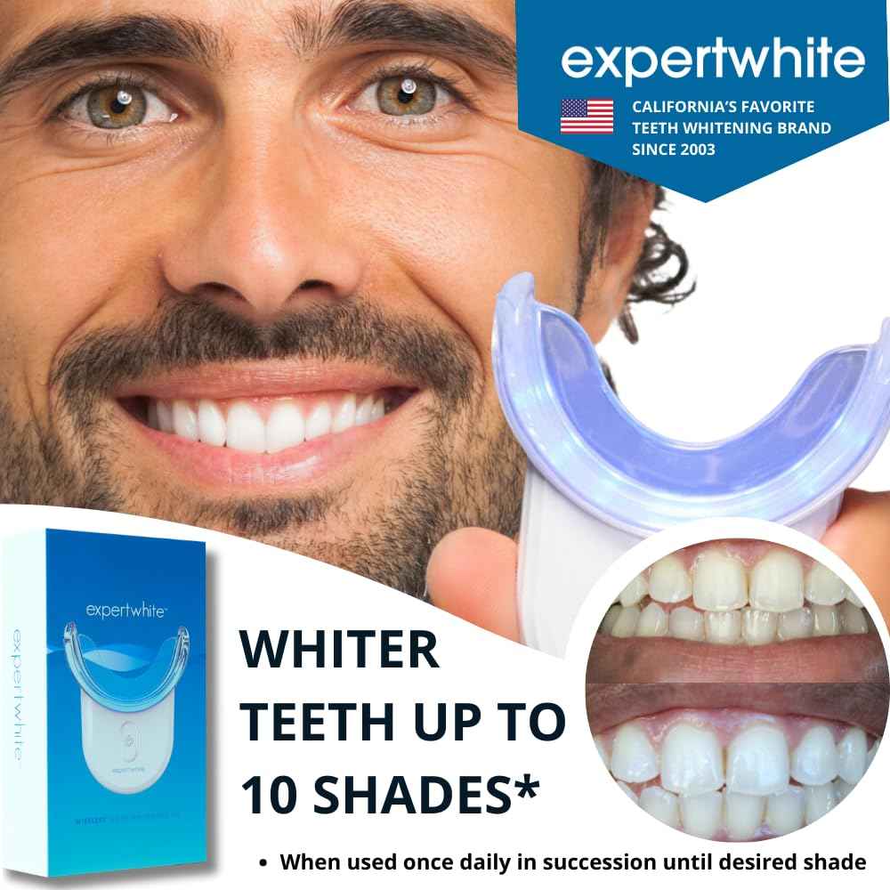 Instant Glo Teeth Whitening Kit with 32x LED Accelerator Light, Best Smile Whitener Gel Pens. Fast Results, for Sensitive Teeth, Enamel-Safe, Dentist-Trusted Incl. Mouth Tray, UV Light Whitening Kit