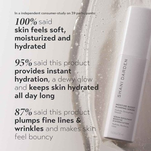 SHANI DARDEN SKIN CARE Moisture Boost Plumping Serum for Face, Moisturizing & Hydrating Face Serum with Snow Mushroom & Glycerin for Long-Lasting Hydration & Radiant, Dewy Skin, 1 fl oz