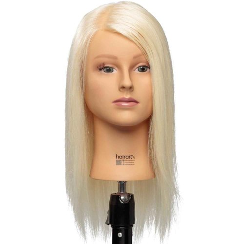 Olivia- [100% European Hair Mannequin], Cosmetlogy Training Head Doll, Platinum Blonde (17 inch)