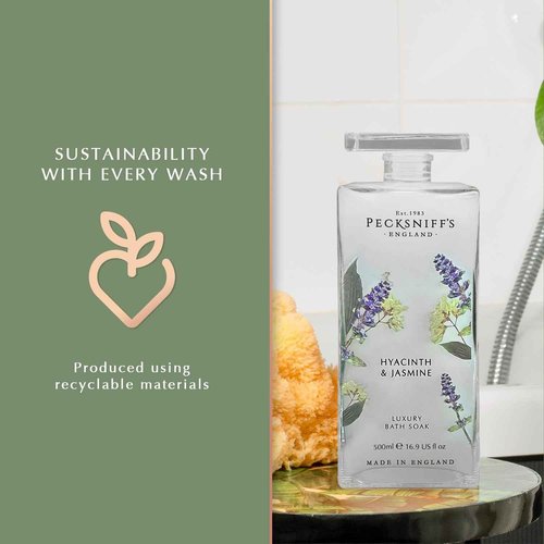 Pecksniff's Hyacinth & Jasmine Bath Soak Decanter | 500ml/16.9 Fl Oz