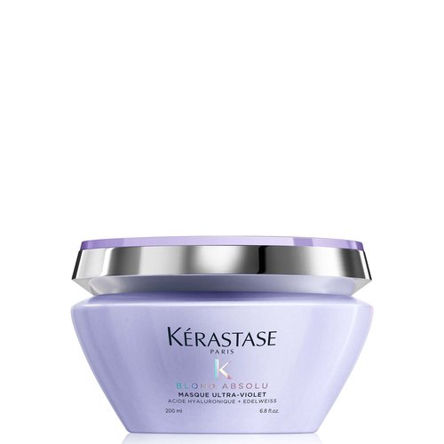 Kerastase Blond Absolu Ultra-Violet Purple Hair Mask For Lightened, Highlighted and Grey Hair - Neutralizes Brassy and Yellow Undertones With Hyaluronic Acid, 6.8 Fl Oz