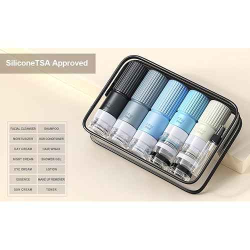 19 pack Travel Bottles for Toiletries,TSA Approved Silicone Travel Containers jar for Toiletries,Leak Proof 3oz Refillable Liqus Shampoo And Conditioner Travel Essentials toiletry (black)