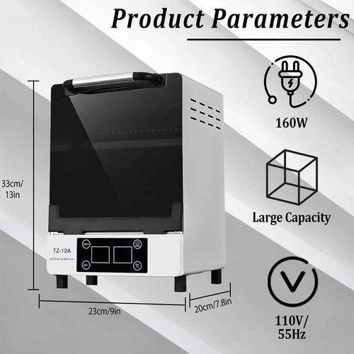 Henlivy Nail Tool cleaning cabinet, Large capacity Stainless Steel cleaning, with Drying Function, Temperature and Timer Control, up to 60 Minutes, 110V Power Supply