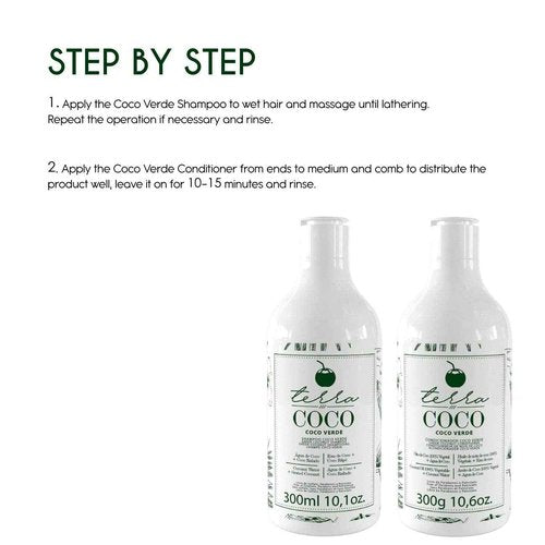 YBERA PARIS Terra Coco Verde Home Care | Vegan | Extremely Dry & Worn Hair | Vitamin B, Sodium and Potassium | Removes Dead Cells | Promotes Hair Growth | Combats Weakness & Hair Loss | Set of 2