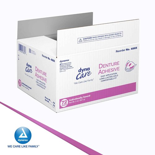 Dynarex Denture Adhesive - Easy to Dispense & Apply - Long-Lasting & Secure Hold - Comfortable Fit - Mint Flavored Denture Adhesive Cream - 2 Oz Tube