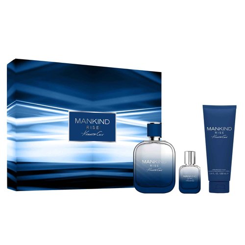 Kenneth Cole Mankind Rise 3 PC Gift Set for Men, Notes of Eucalyptus, Ginger, and Sandalwood, 3.4 Fl Oz & 0.5 Fl Oz Eau de Toilette Sprays + 3.4 Fl Oz Hair & Body Wash