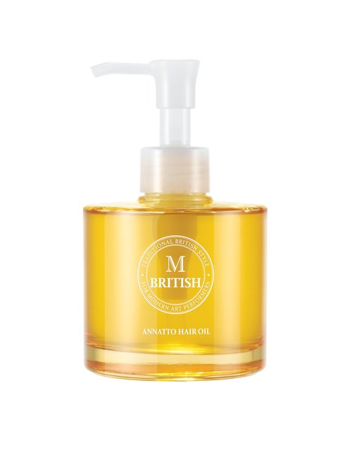 BRITISH M Annatto Hair Oil 4.73 fl. oz – Frizz-Free Shine, Deep Hydration, Natural Vegan Formula, UV Protection, Salon-Quality for All Hair Types