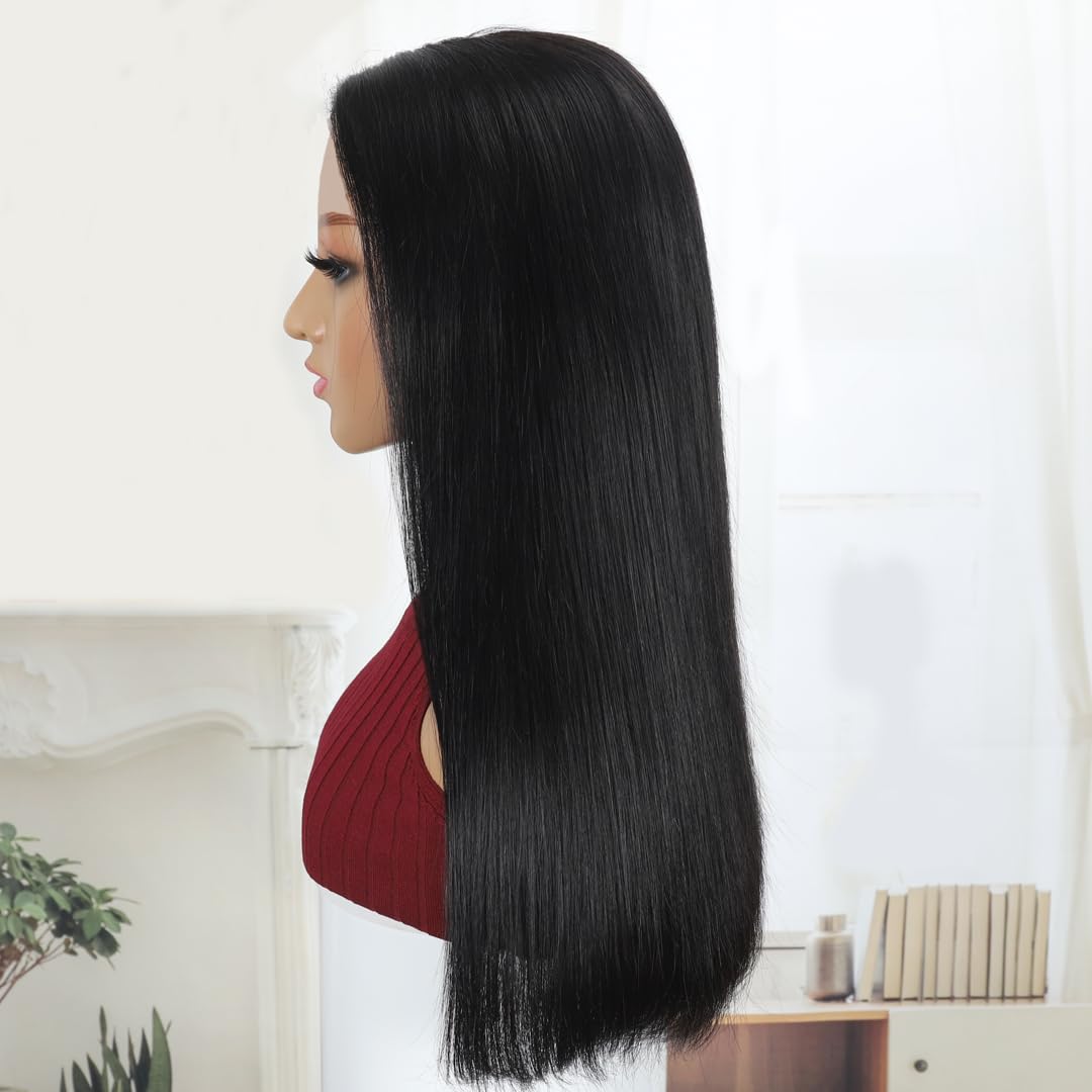 20 Inch Wear and Go Glueless Bob Wig Human Hair Pre Plucked Pre Cut 180% Density 5x5 HD Transparent Lace Front Wigs Human Hair for Black Women Short Straight Bob Wigs No Glue Lace Closure Wigs