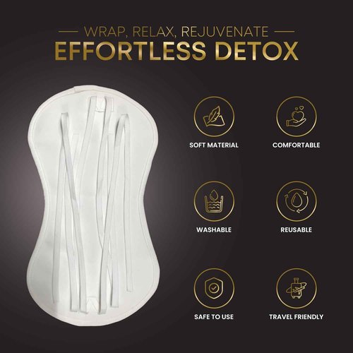 Castor Oil Wrap Kit with Premium Castor Oil and Reusable Organic Abdomen and Neck Detox Wellness Pads with Adjustable Tie Straps, Easy to Use, Mess Free Wellness Pack