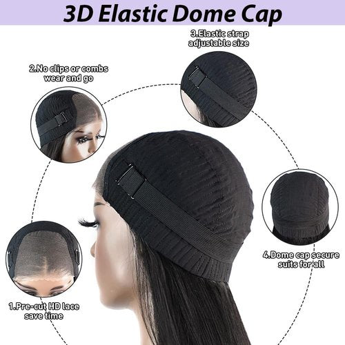 K KF BEAUTY U 24Inch Wear and Go Glueless Wigs Human Hair Body Wave 6x4 HD Lace Front Human Hair Wigs for Beginneers Headband Wig Human Hair Pre Plucked Lace with Baby Hair 180% Denisty