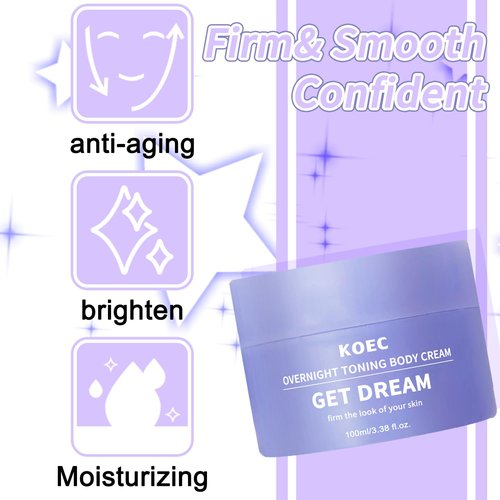 Overnight Toning Whip, Body Firming Cream for Cellulite & Loose Skin - Tightening Cream for Stomach Thighs Butt, Post-Weight Loss Treatment with Caffeine & Retinol | Fast-Acting & Non-Greasy (02)